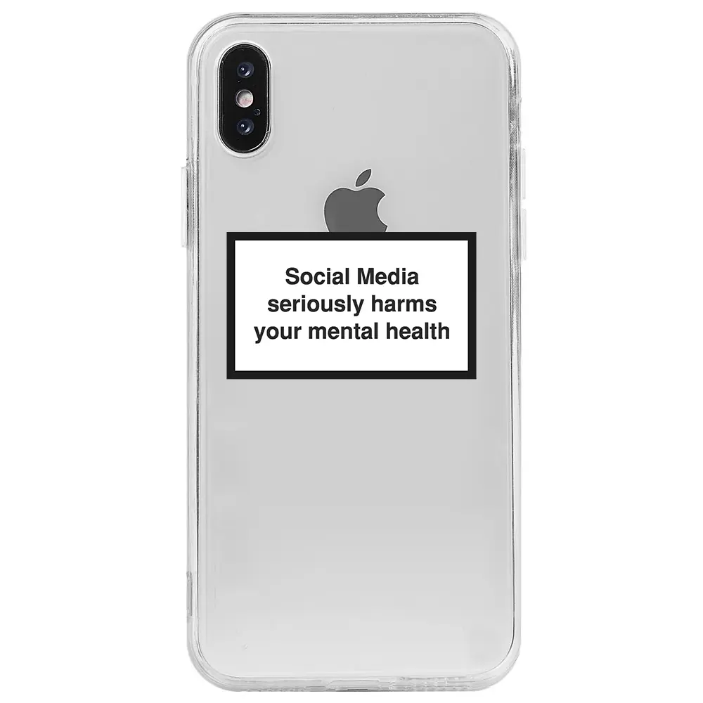 Apple iPhone X Şeffaf Telefon Kılıfı - Social Media