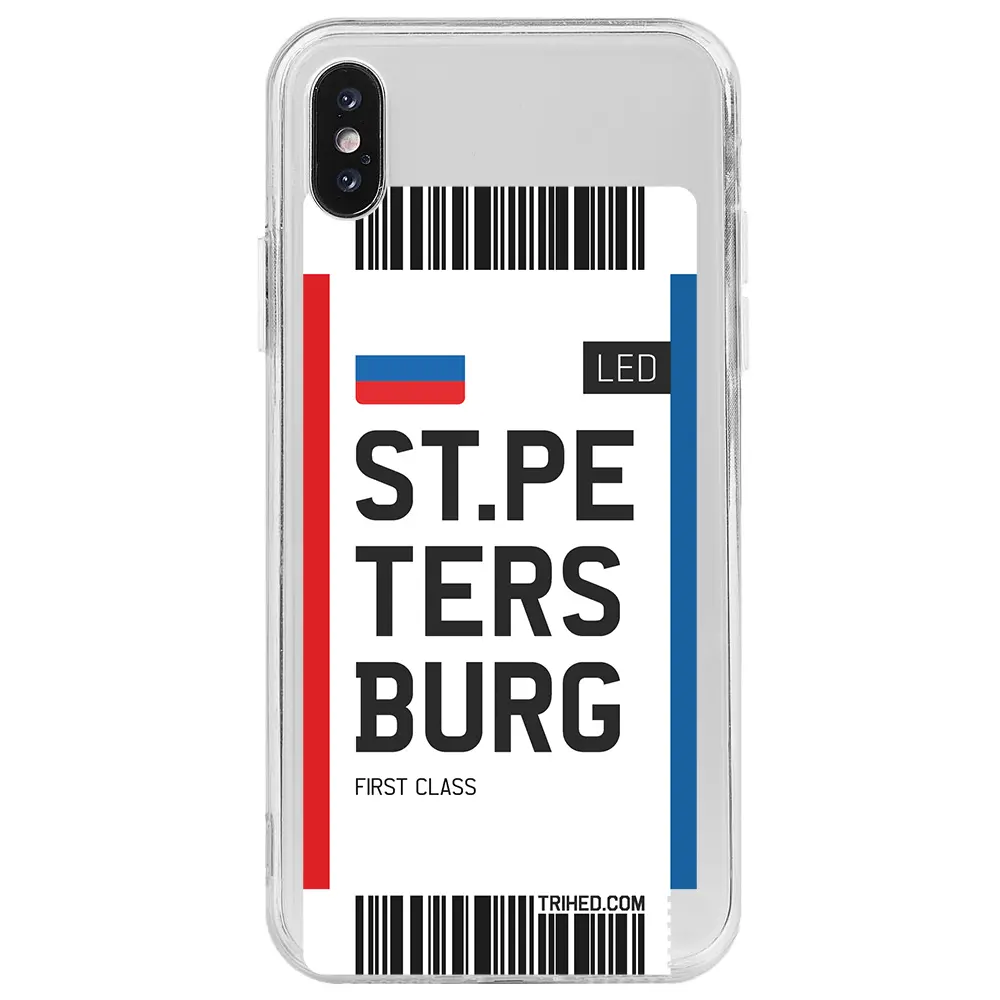 Apple iPhone X Şeffaf Telefon Kılıfı - St. Petersburg Bileti