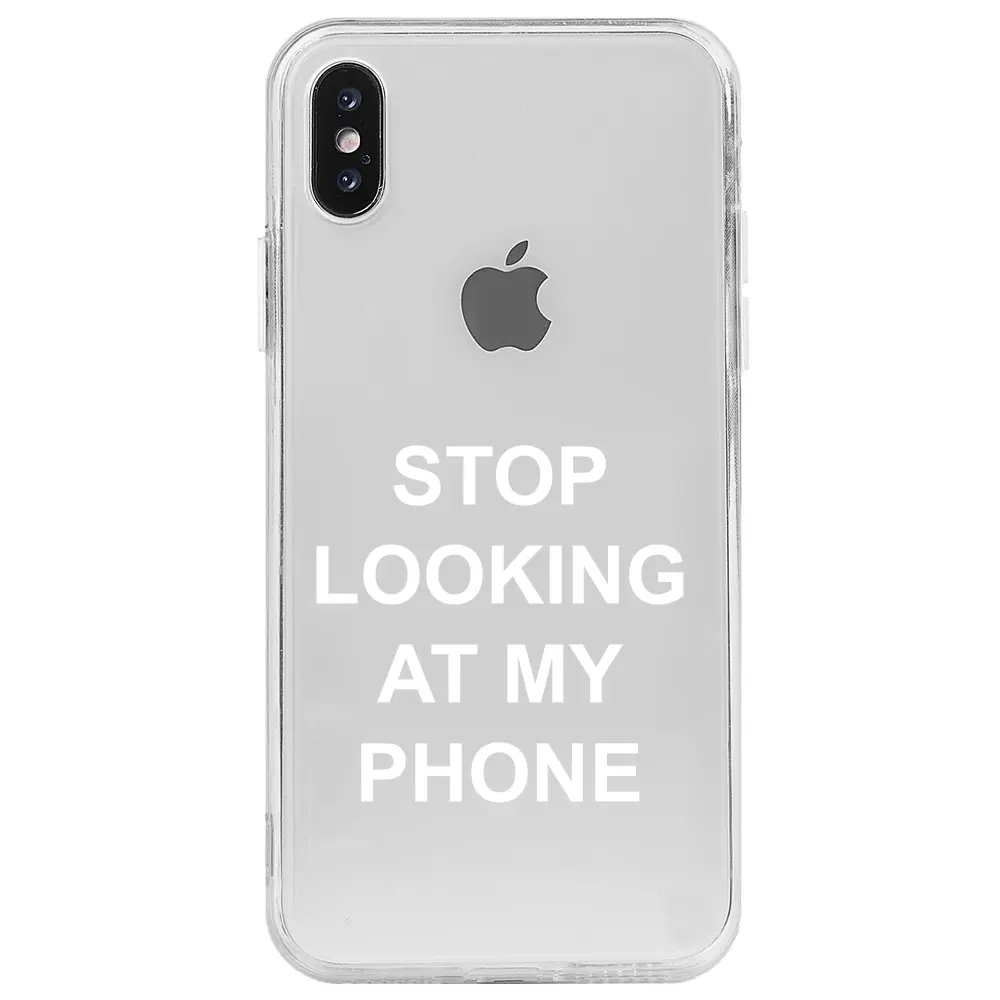 Apple iPhone X Şeffaf Telefon Kılıfı - Stop Looking