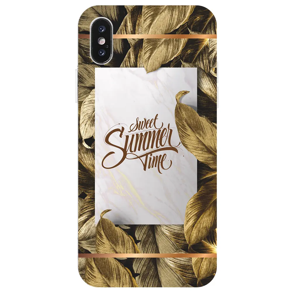 Apple iPhone X Şeffaf Telefon Kılıfı - Sweet Summer