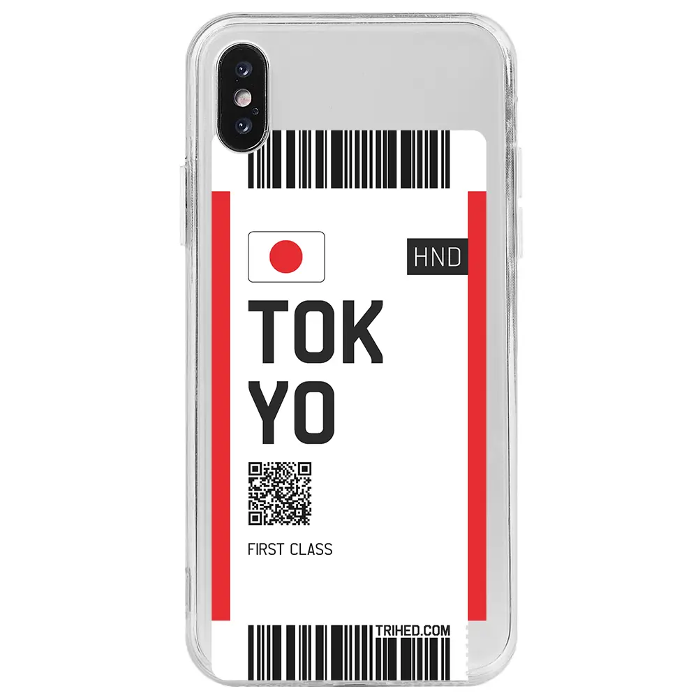 Apple iPhone X Şeffaf Telefon Kılıfı - Tokyo Bileti