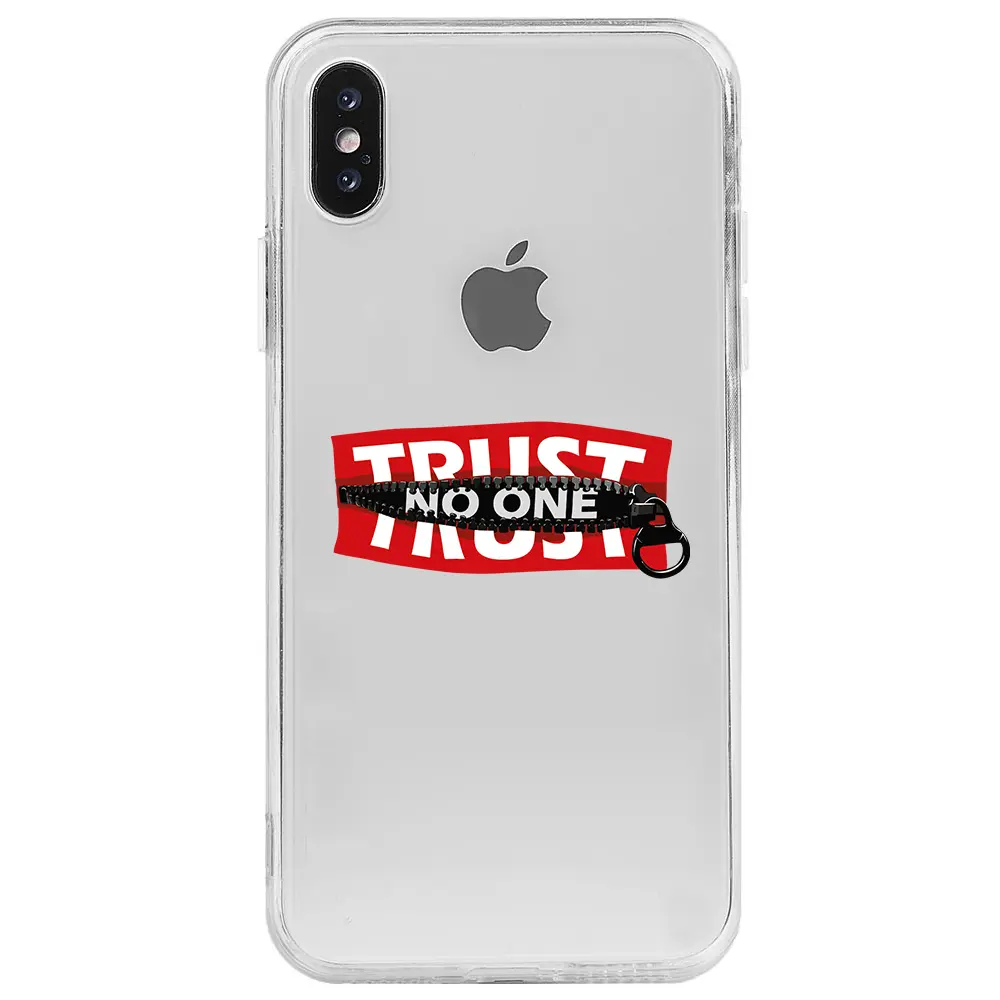 Apple iPhone X Şeffaf Telefon Kılıfı - Trust No One