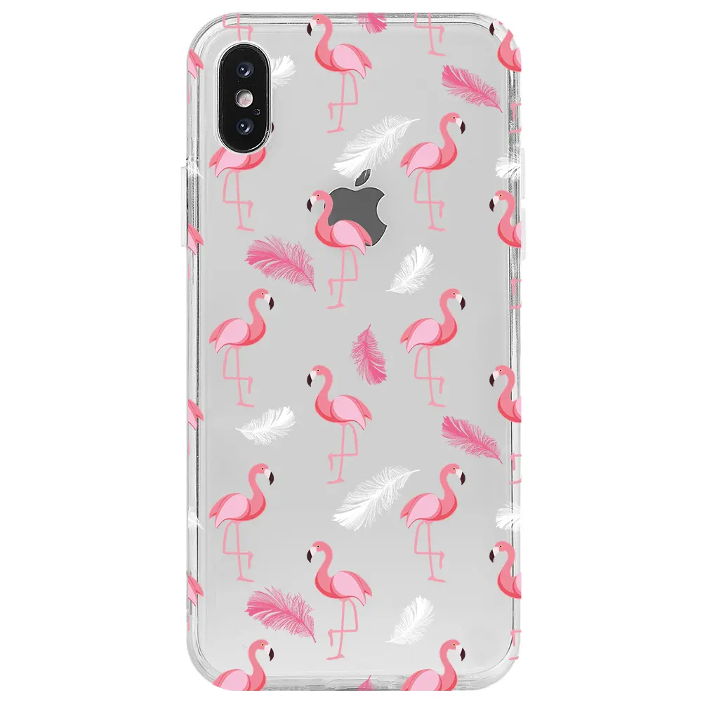 Apple iPhone X Şeffaf Telefon Kılıfı - Tuy ve Flamingo