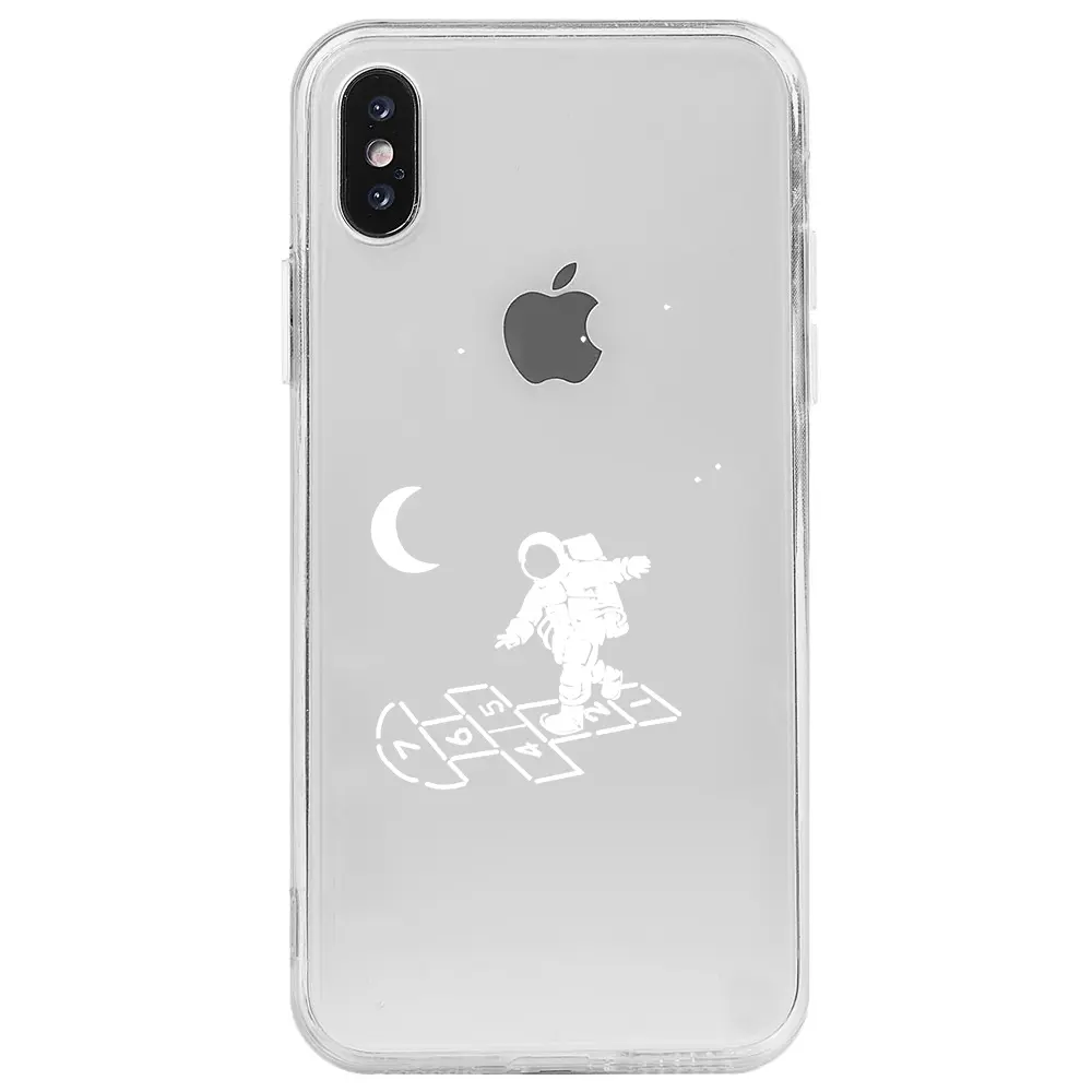 Apple iPhone X Şeffaf Telefon Kılıfı - Uzayda Oyun