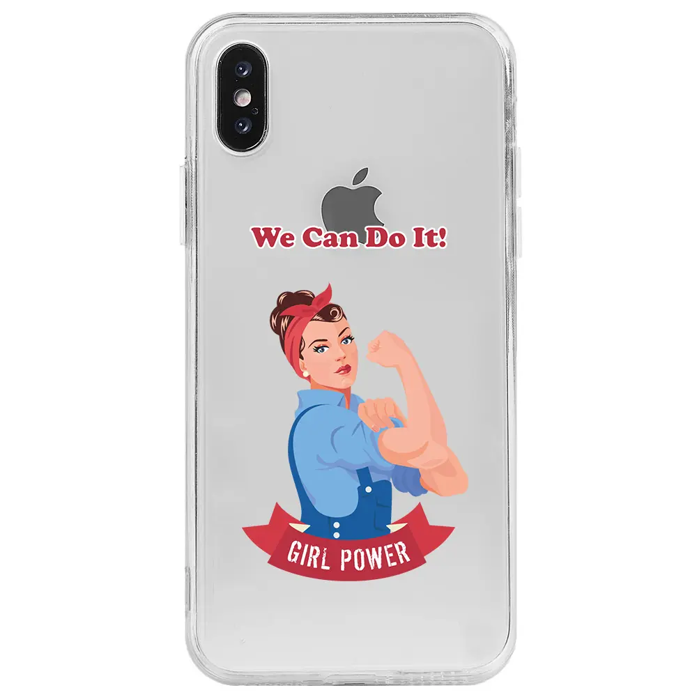 Apple iPhone X Şeffaf Telefon Kılıfı - We Can Do It!