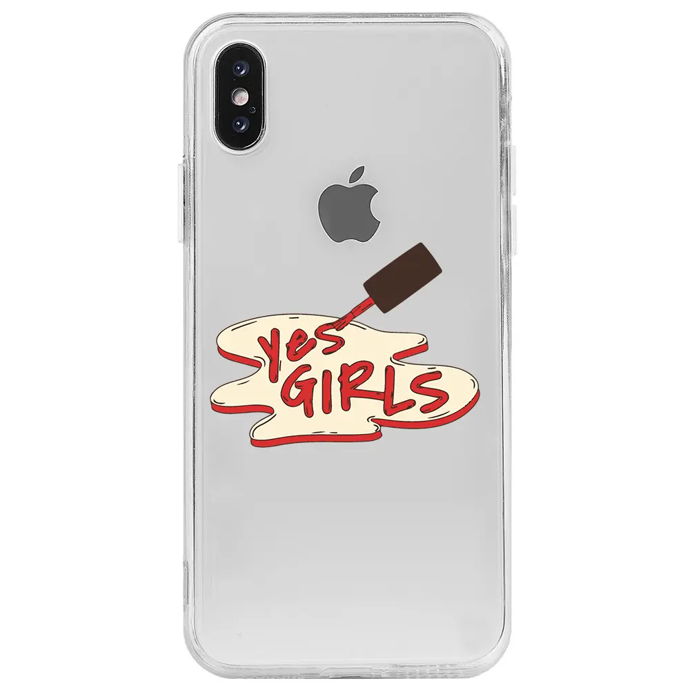 Apple iPhone X Şeffaf Telefon Kılıfı - Yes Girls