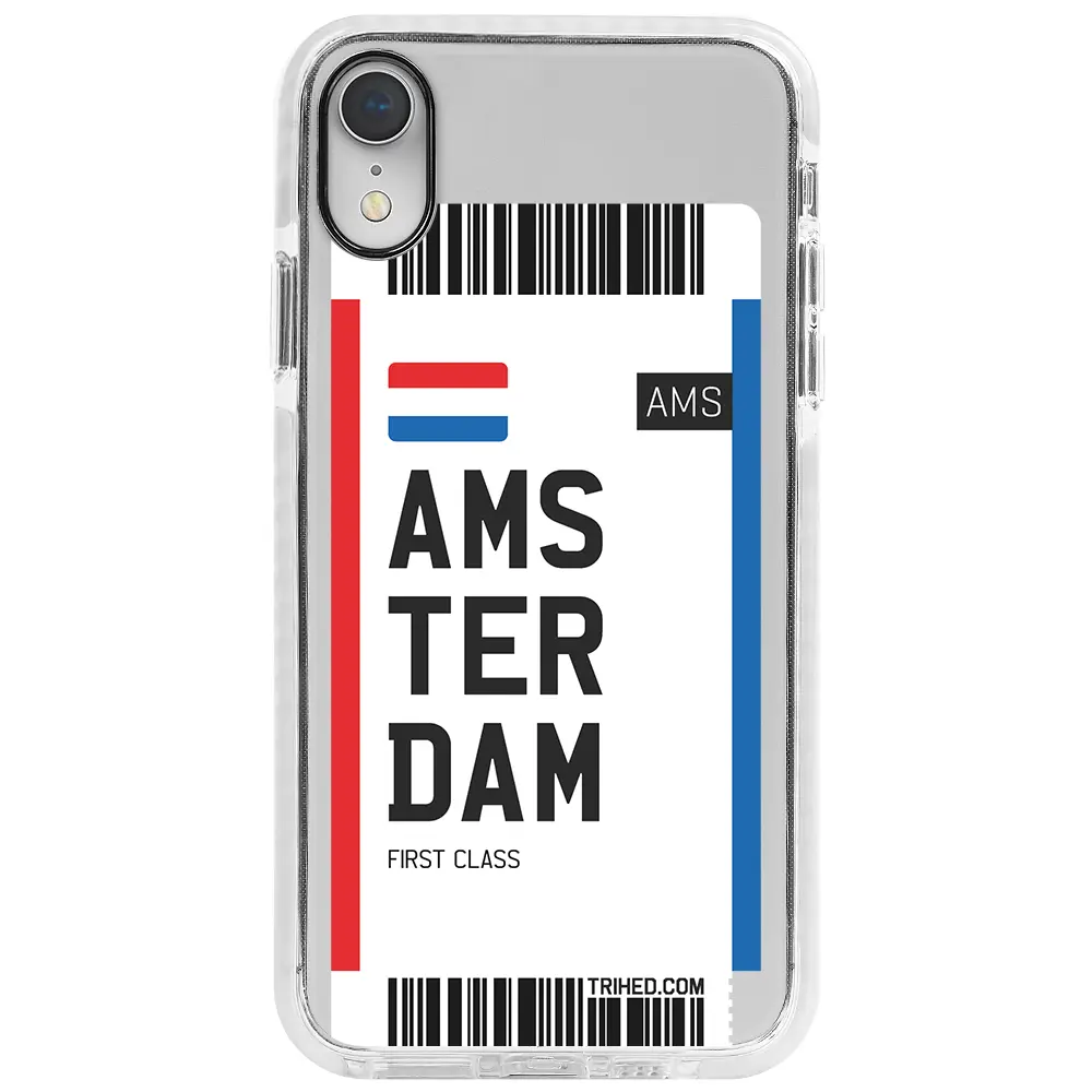 Apple iPhone XR Beyaz Impact Premium Telefon Kılıfı - Amsterdam Bileti