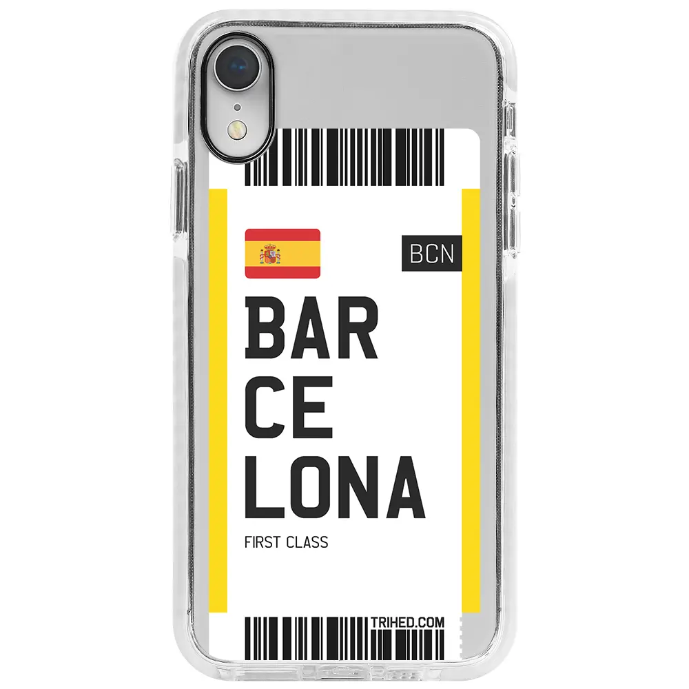 Apple iPhone XR Beyaz Impact Premium Telefon Kılıfı - Barcelona Bileti