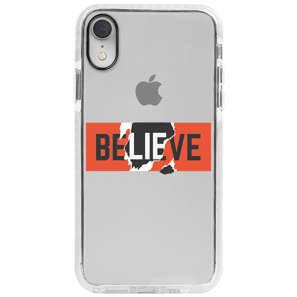 Apple iPhone XR Beyaz Impact Premium Telefon Kılıfı - Believe