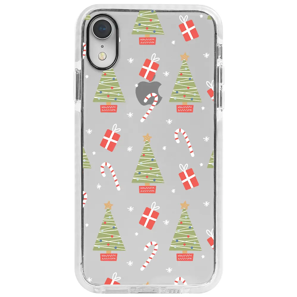 Apple iPhone XR Beyaz Impact Premium Telefon Kılıfı - Christmas Candy