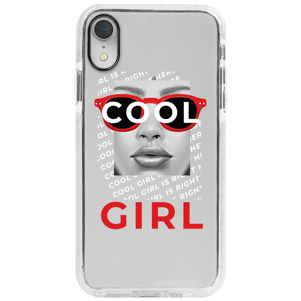 Apple iPhone XR Beyaz Impact Premium Telefon Kılıfı - Cool Girl