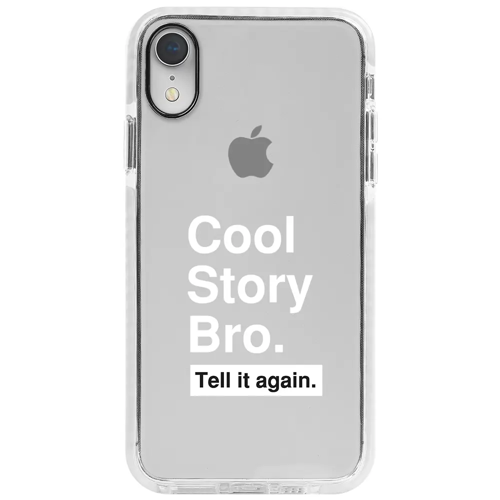 Apple iPhone XR Beyaz Impact Premium Telefon Kılıfı - Cool Story Bro