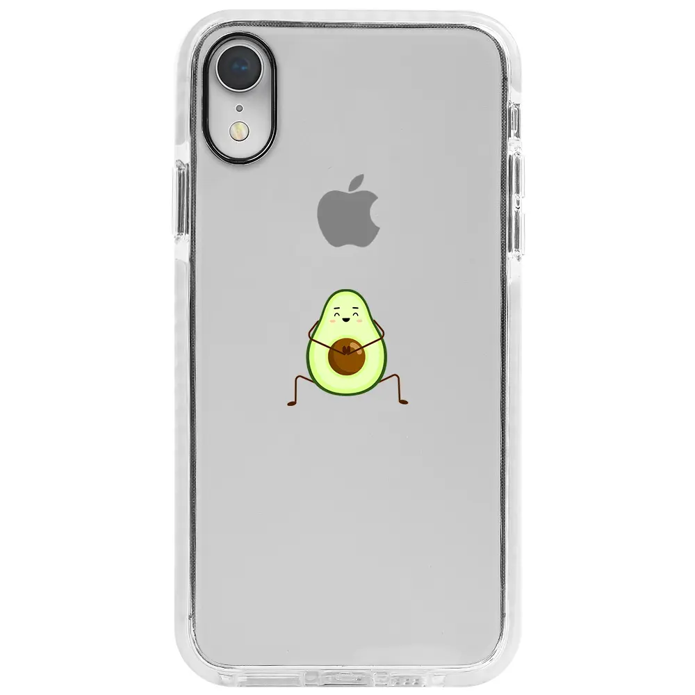 Apple iPhone XR Beyaz Impact Premium Telefon Kılıfı - Cute Avokado