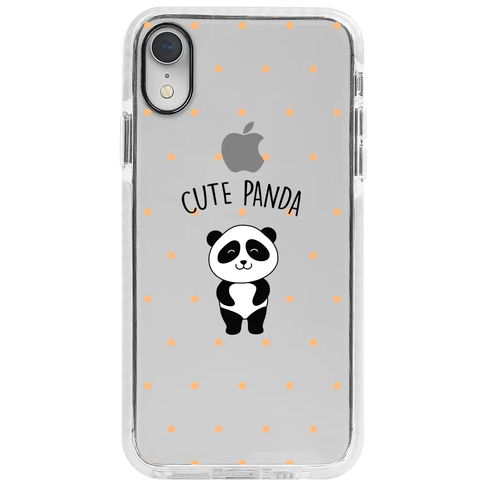 Apple iPhone XR Beyaz Impact Premium Telefon Kılıfı - Cute Panda