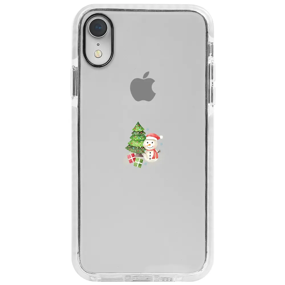 Apple iPhone XR Beyaz Impact Premium Telefon Kılıfı - Cute Snowman
