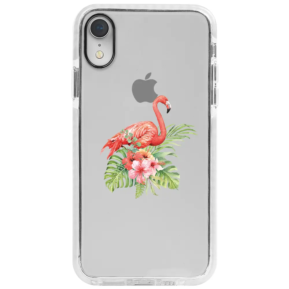 Apple iPhone XR Beyaz Impact Premium Telefon Kılıfı - Flamingo
