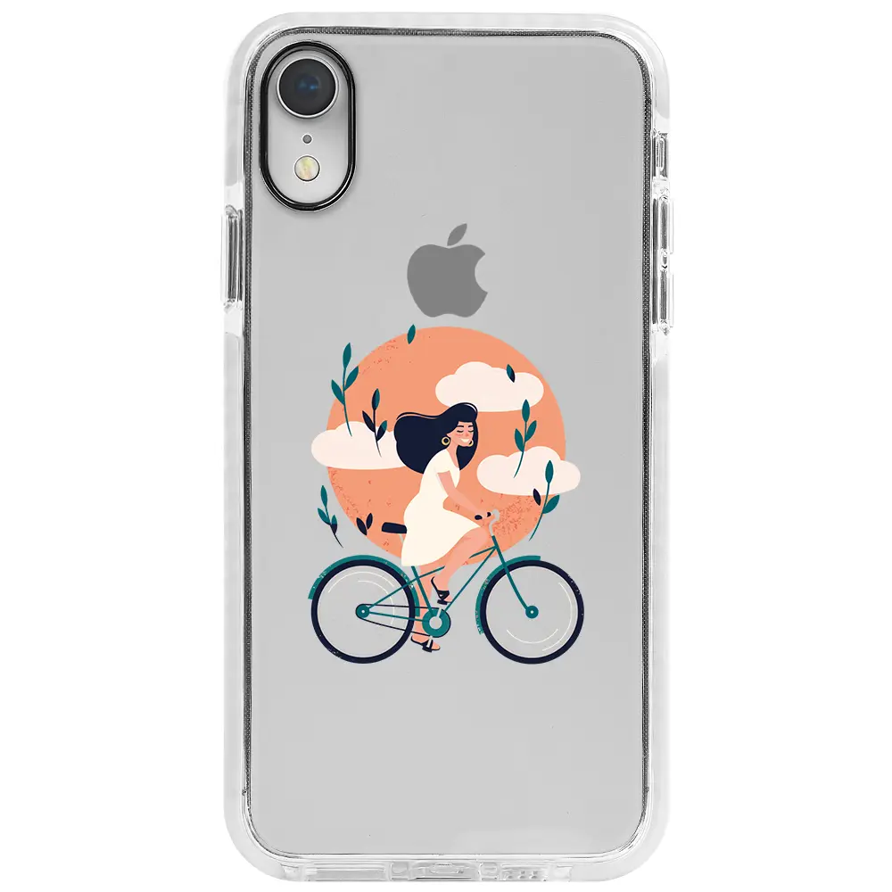 Apple iPhone XR Beyaz Impact Premium Telefon Kılıfı - Flying On The Bike