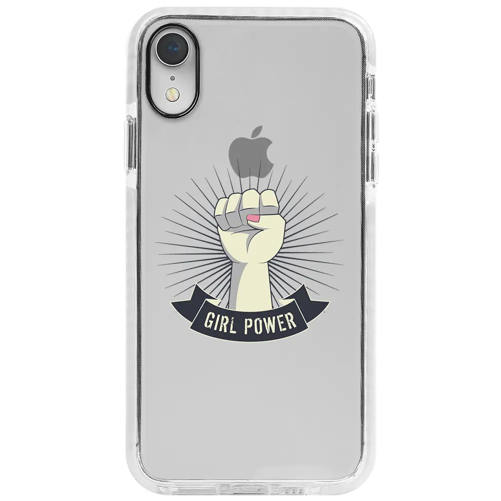 Apple iPhone XR Beyaz Impact Premium Telefon Kılıfı - Girl Punch