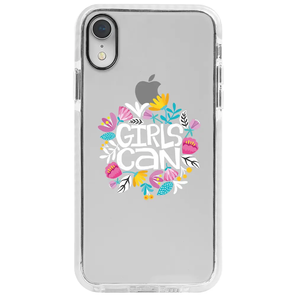 Apple iPhone XR Beyaz Impact Premium Telefon Kılıfı - Girls Can