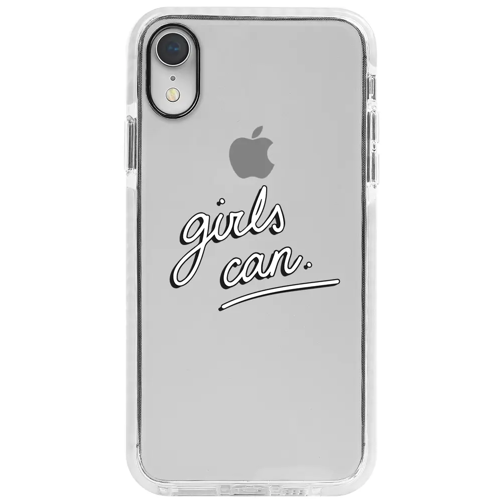 Apple iPhone XR Beyaz Impact Premium Telefon Kılıfı - Girls Can!