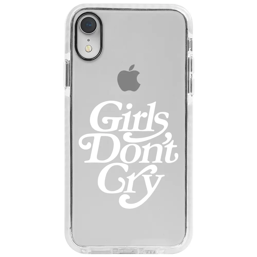 Apple iPhone XR Beyaz Impact Premium Telefon Kılıfı - Girls Don't Cry