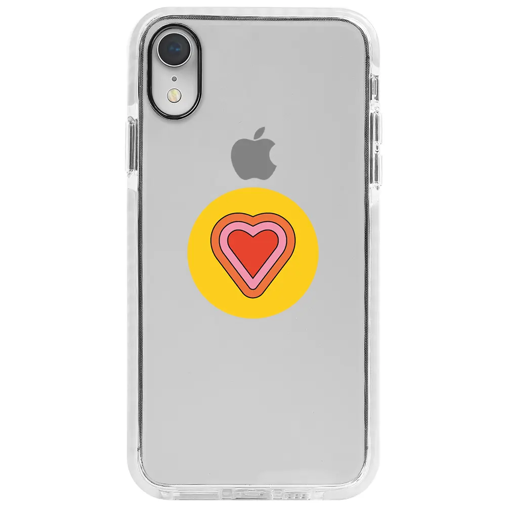 Apple iPhone XR Beyaz Impact Premium Telefon Kılıfı - Kalp