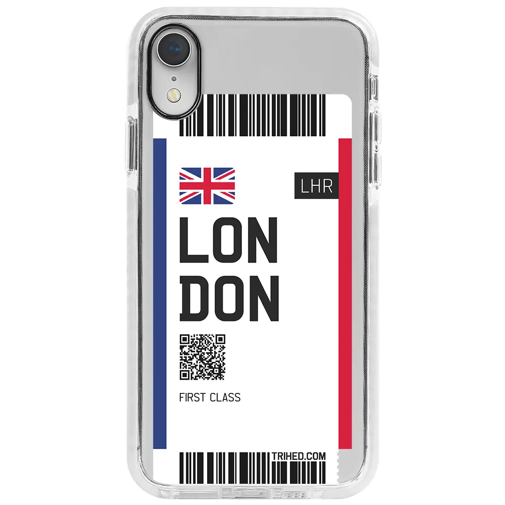 Apple iPhone XR Beyaz Impact Premium Telefon Kılıfı - London Bileti