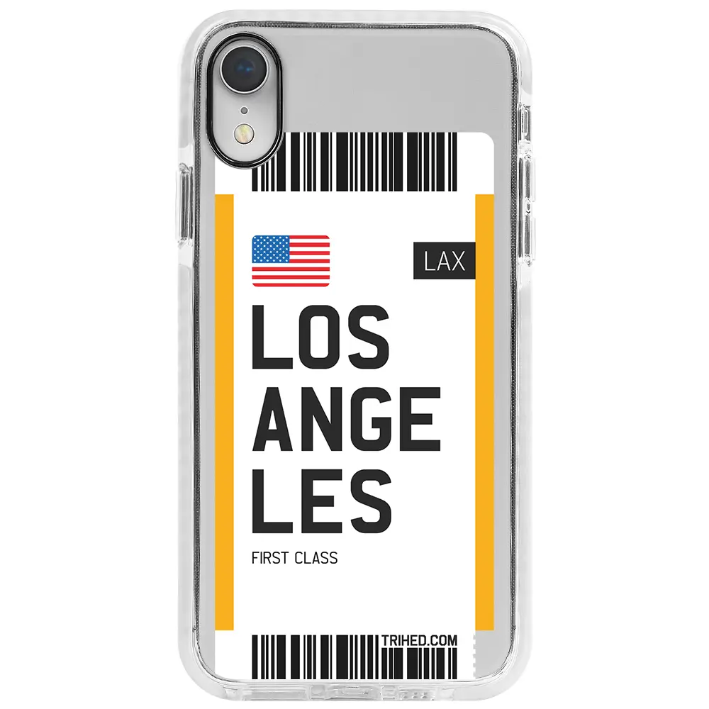 Apple iPhone XR Beyaz Impact Premium Telefon Kılıfı - Los Angeles Bileti