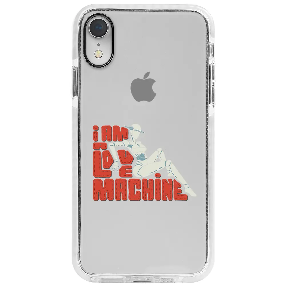 Apple iPhone XR Beyaz Impact Premium Telefon Kılıfı - Love Machine