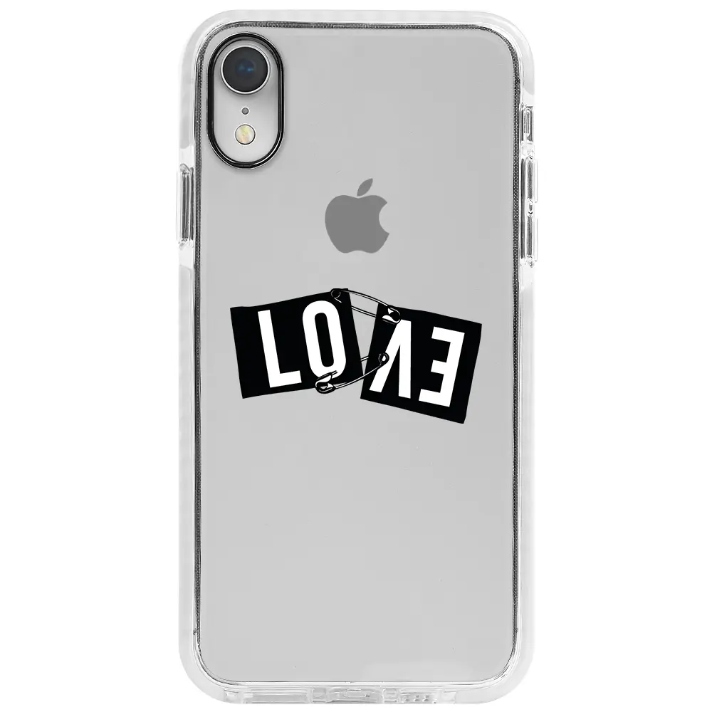 Apple iPhone XR Beyaz Impact Premium Telefon Kılıfı - Love