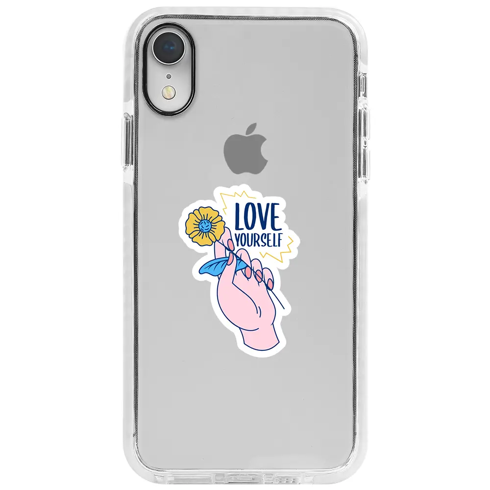 Apple iPhone XR Beyaz Impact Premium Telefon Kılıfı - Love Yourself