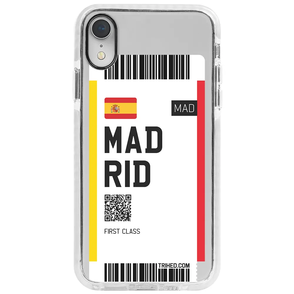Apple iPhone XR Beyaz Impact Premium Telefon Kılıfı - Madrid Bileti