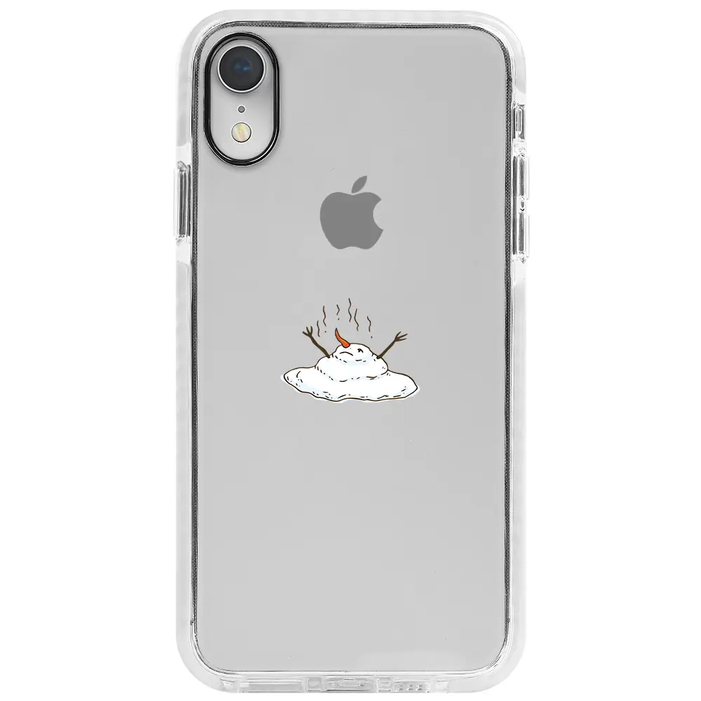 Apple iPhone XR Beyaz Impact Premium Telefon Kılıfı - Melting Snowman