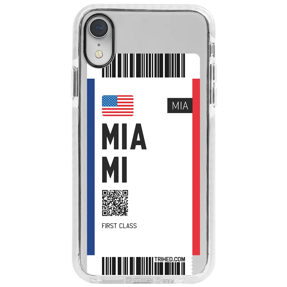 Apple iPhone XR Beyaz Impact Premium Telefon Kılıfı - Miami Bileti