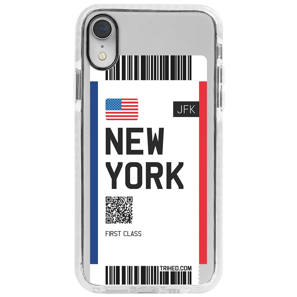 Apple iPhone XR Beyaz Impact Premium Telefon Kılıfı - New York Bileti
