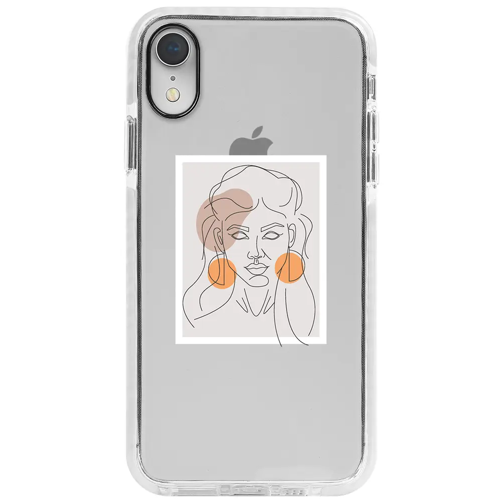 Apple iPhone XR Beyaz Impact Premium Telefon Kılıfı - Orange Earrings