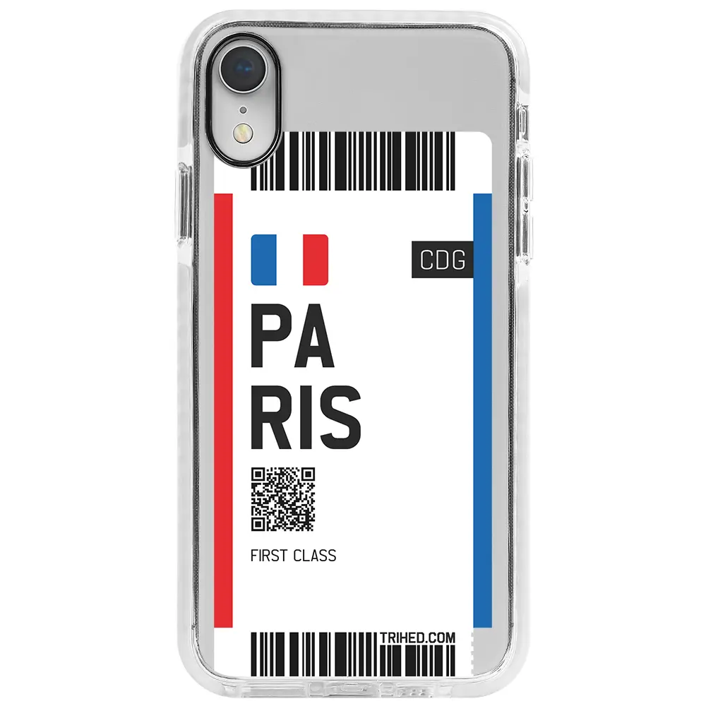 Apple iPhone XR Beyaz Impact Premium Telefon Kılıfı - Paris Bileti