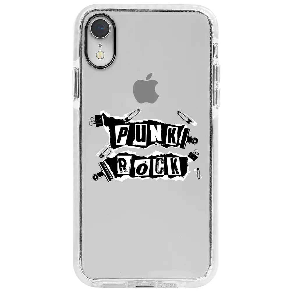 Apple iPhone XR Beyaz Impact Premium Telefon Kılıfı - Punk Rock