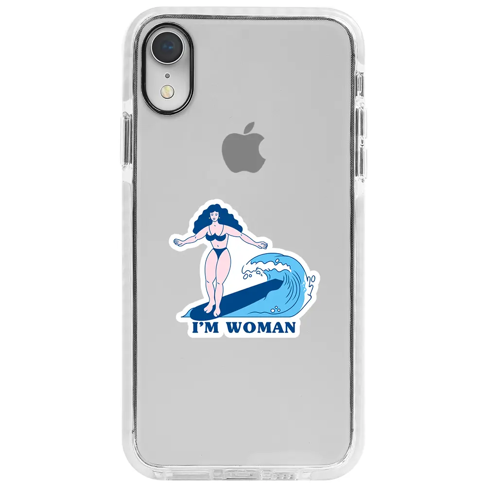 Apple iPhone XR Beyaz Impact Premium Telefon Kılıfı - Surf Queen
