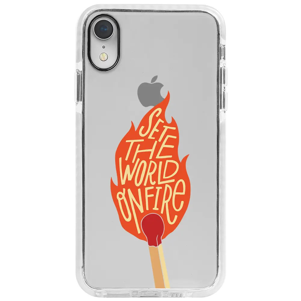 Apple iPhone XR Beyaz Impact Premium Telefon Kılıfı - World on Fire