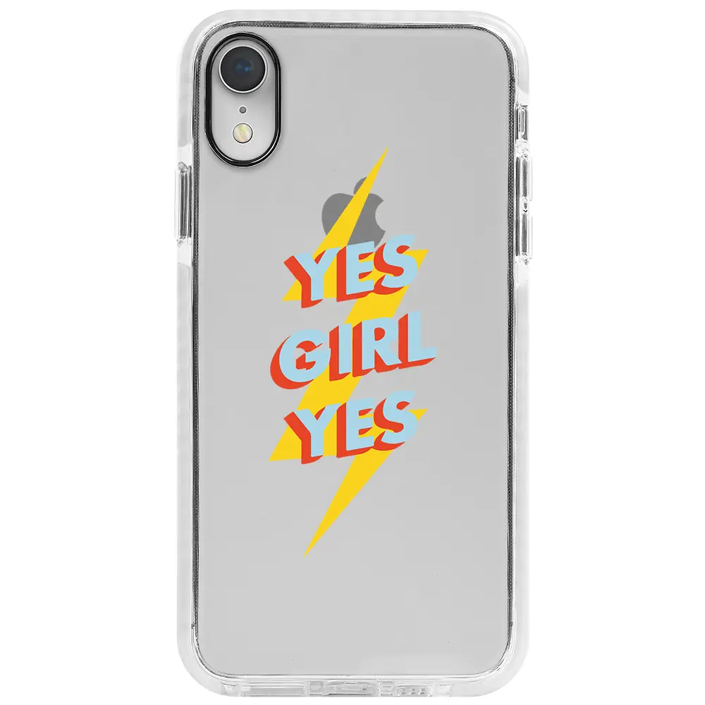 Apple iPhone XR Beyaz Impact Premium Telefon Kılıfı - Yes Girl