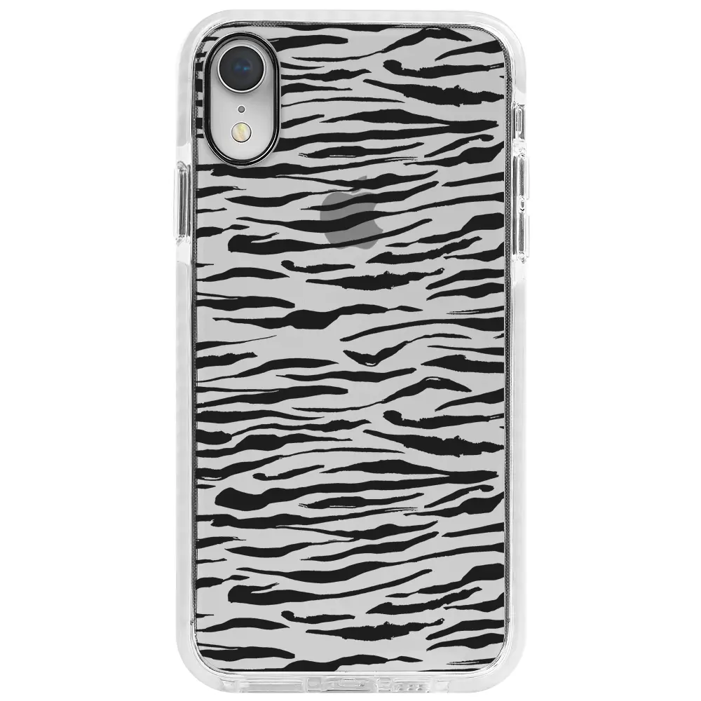 Apple iPhone XR Beyaz Impact Premium Telefon Kılıfı - Zebra