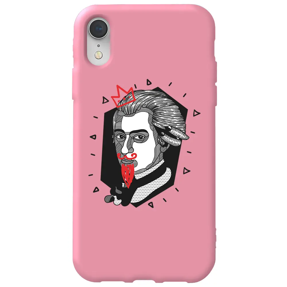 Apple iPhone XR Pembe Renkli Silikon Telefon Kılıfı - Amadeus Mozart