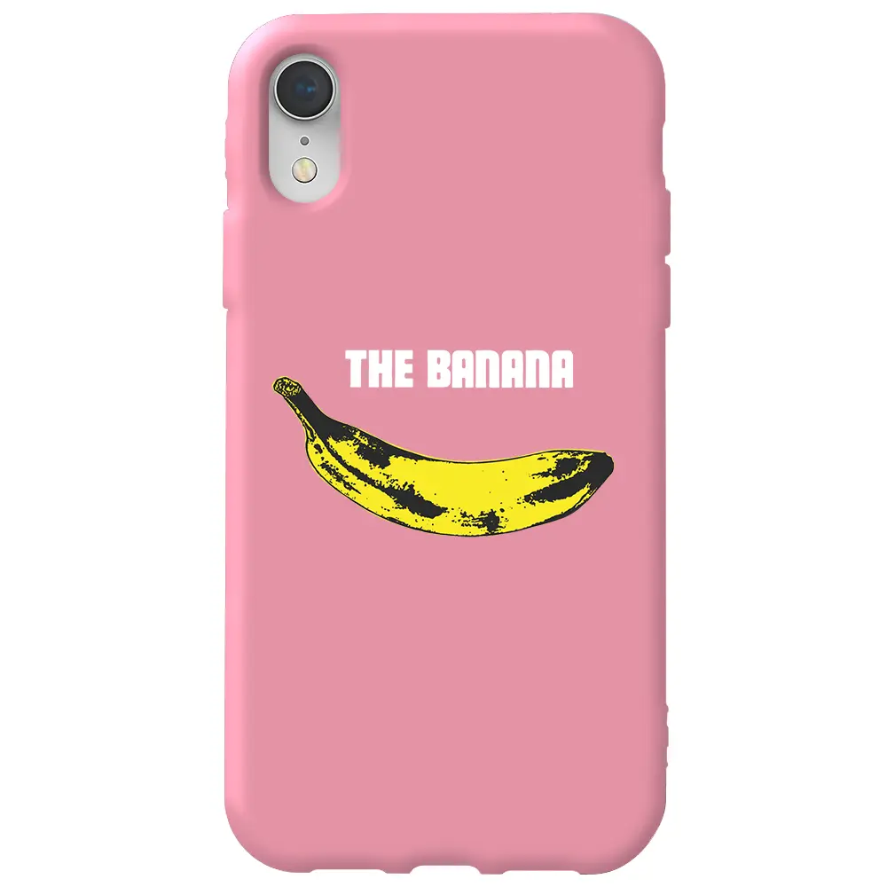Apple iPhone XR Pembe Renkli Silikon Telefon Kılıfı - Andy Warhol Banana
