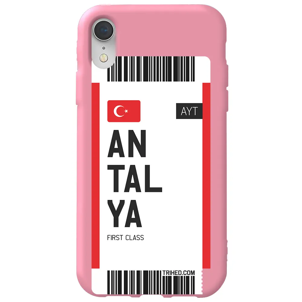 Apple iPhone XR Pembe Renkli Silikon Telefon Kılıfı - Antalya Bileti