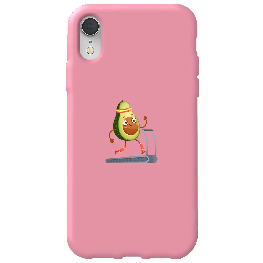 Apple iPhone XR Pembe Renkli Silikon Telefon Kılıfı - Avokado Run