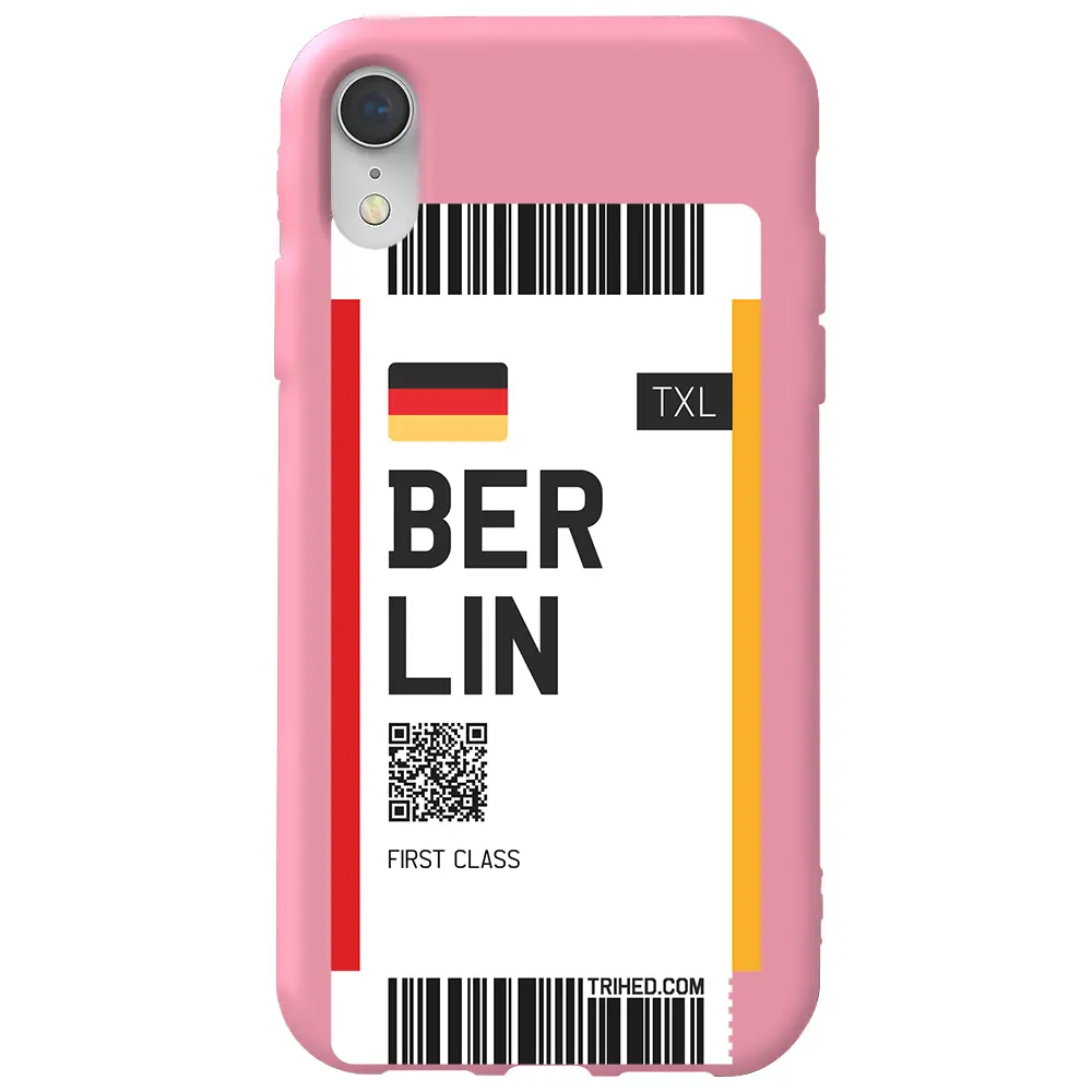 Apple iPhone XR Pembe Renkli Silikon Telefon Kılıfı - Berlin Bileti