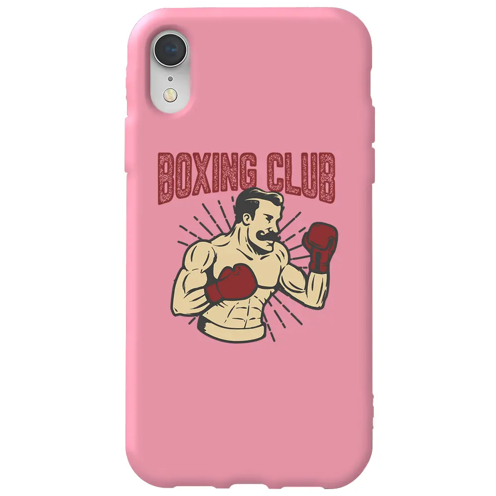 Apple iPhone XR Pembe Renkli Silikon Telefon Kılıfı - Boxing Club