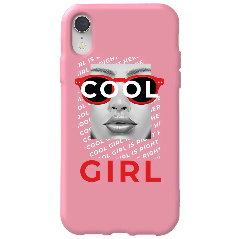 Apple iPhone XR Pembe Renkli Silikon Telefon Kılıfı - Cool Girl