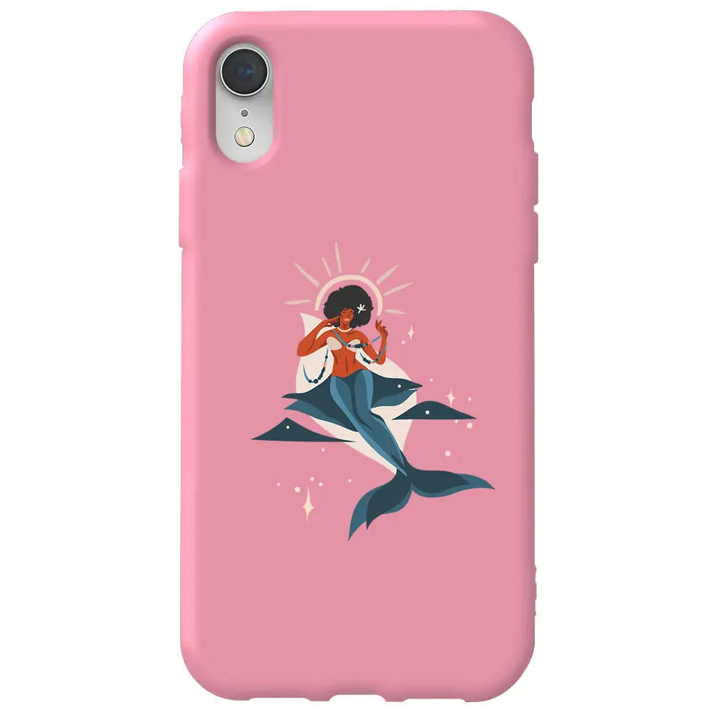 Apple iPhone XR Pembe Renkli Silikon Telefon Kılıfı - Deniz Kızı